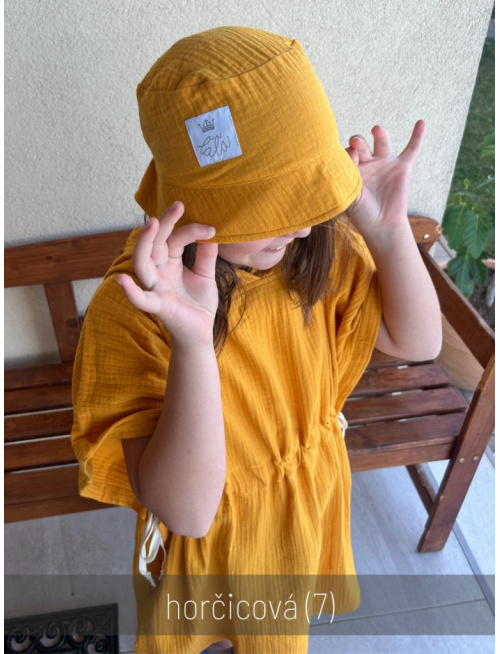 Klobúk Panáčik - gázovina/mušelín - jednovrstvový - jednofarebný