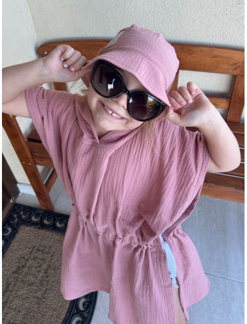 Klobúk Panáčik - gázovina/mušelín - jednovrstvový - tmavá staroružová