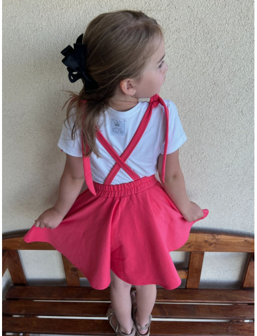 Tepláková kruhová sukňa s trakmi na viazanie - jednofarebná