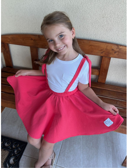 Tepláková kruhová sukňa s trakmi na viazanie - jednofarebná