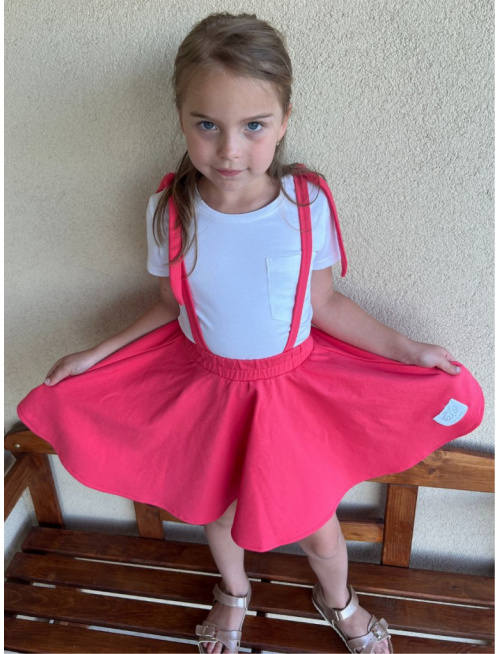 Tepláková kruhová sukňa s trakmi na viazanie - jednofarebná