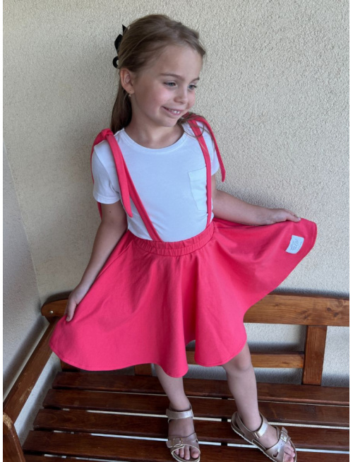 Tepláková kruhová sukňa s trakmi na viazanie - jednofarebná