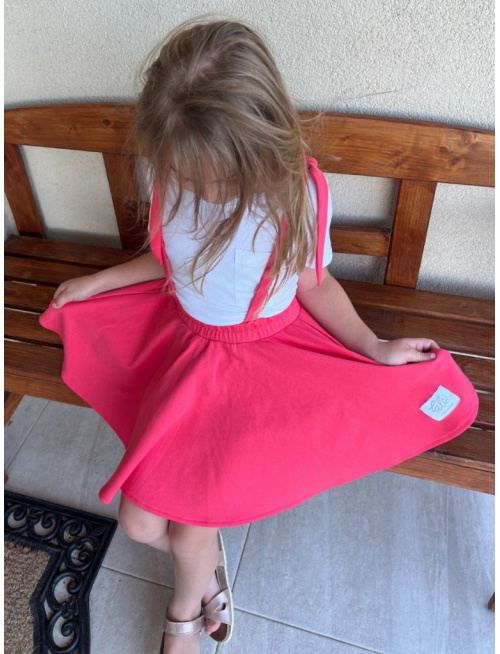 Tepláková kruhová sukňa s trakmi na viazanie - jednofarebná