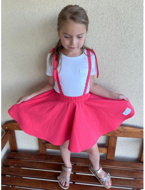 Tepláková kruhová sukňa s trakmi na viazanie - jednofarebná