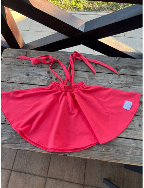 Tepláková kruhová sukňa s trakmi na viazanie - jednofarebná