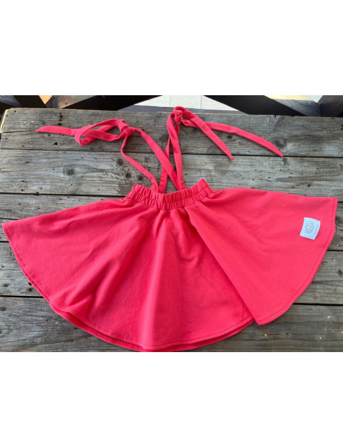 Tepláková kruhová sukňa s trakmi na viazanie - jednofarebná