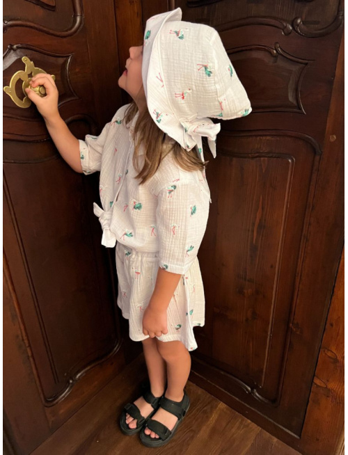 Klobúk Number 1 - gázovina/mušelín - vzorovaný