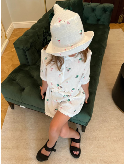 Klobúk Number 1 - gázovina/mušelín - vzorovaný