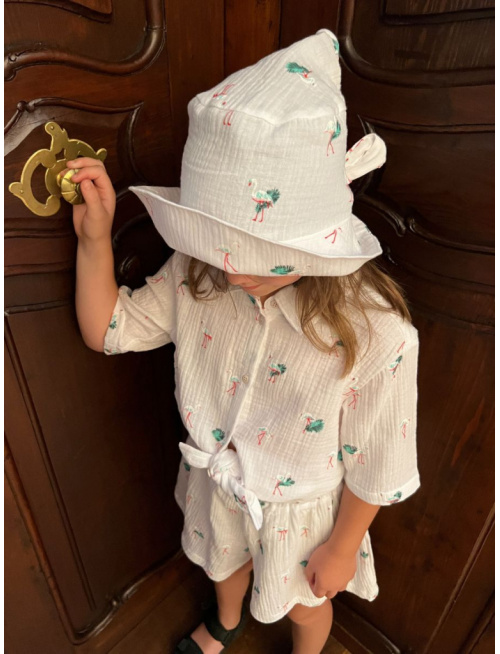 Klobúk Number 1 - gázovina/mušelín - vzorovaný