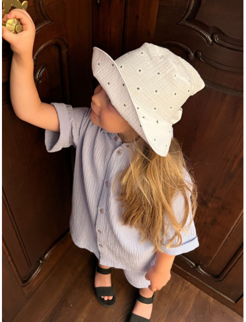 Klobúk Number 1 - gázovina/mušelín - vzorovaný