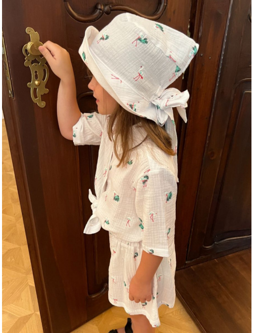 Klobúk Number 1 - gázovina/mušelín - vzorovaný