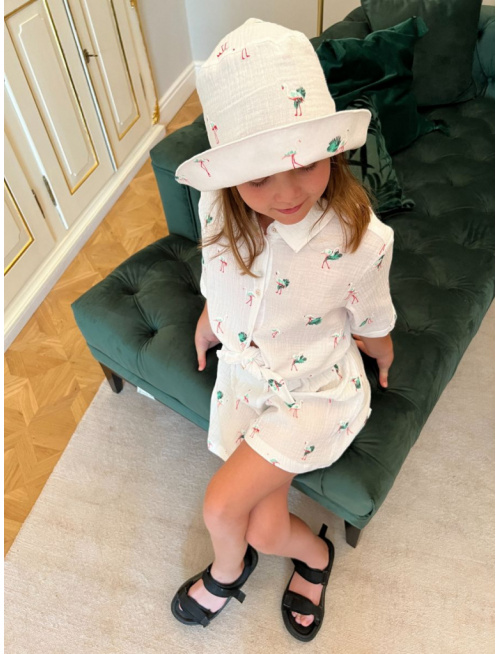 Klobúk Number 1 - gázovina/mušelín - vzorovaný