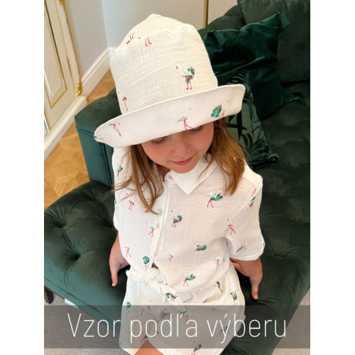 Klobúk Number 1 - gázovina/mušelín - vzorovaný