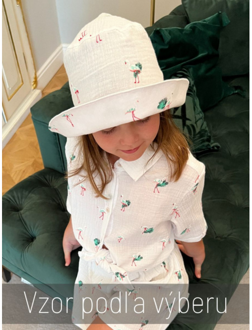 Klobúk Number 1 - gázovina/mušelín - vzorovaný