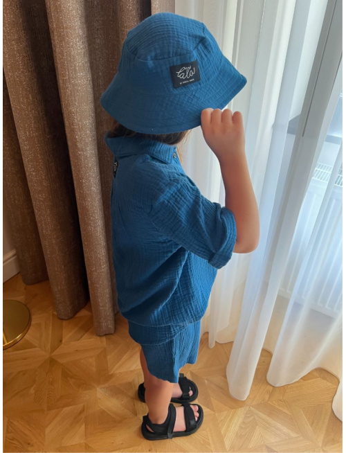 Klobúk Rybárik - gázovina/mušelín - jednovrstvový - jednofarebný