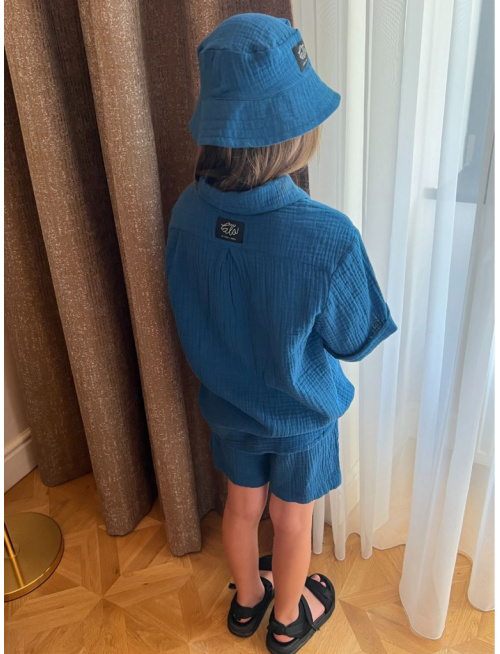 Klobúk Rybárik - gázovina/mušelín - jednovrstvový - jednofarebný