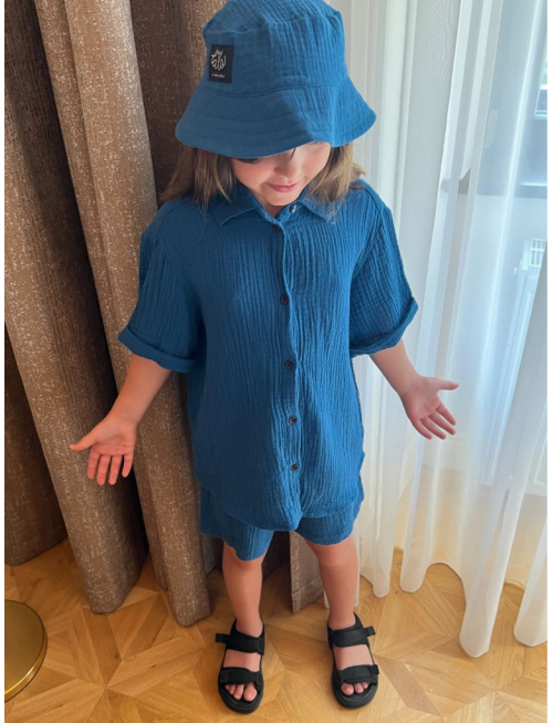 Klobúk Rybárik - gázovina/mušelín - jednovrstvový - jednofarebný