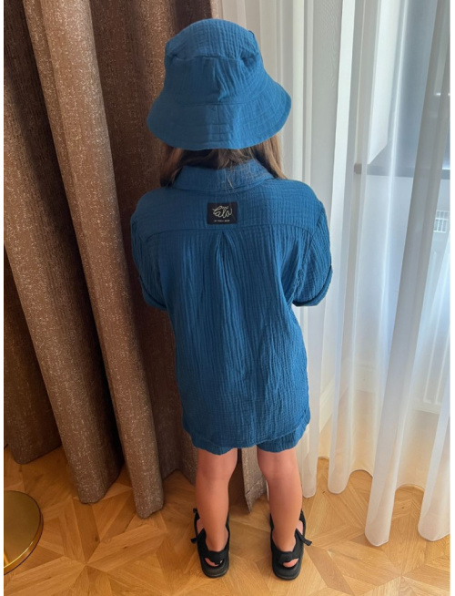 Klobúk Rybárik - gázovina/mušelín - jednovrstvový - jednofarebný