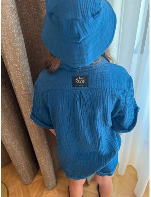 Klobúk Rybárik - gázovina/mušelín - jednovrstvový - jednofarebný