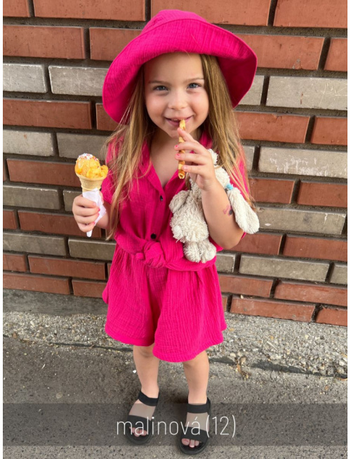 Rastúci elegantný klobúk na copík - gázovina/mušelín - jednovrstvový - jednofarebný