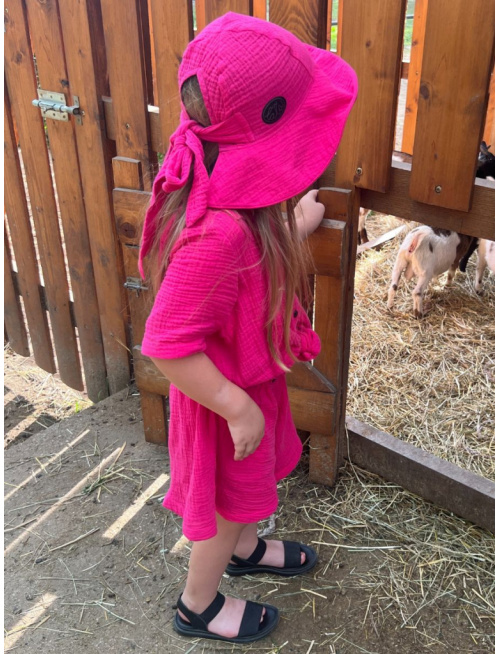 Rastúci elegantný klobúk na copík - gázovina/mušelín - jednovrstvový - jednofarebný