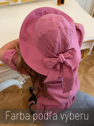 Rastúci elegantný klobúk LADY - gázovina/mušelín - jednovrstvový - jednofarebný