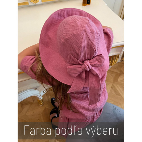 Rastúci elegantný klobúk LADY - gázovina/mušelín - jednovrstvový - jednofarebný