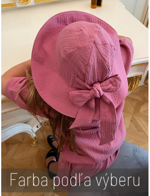 Rastúci elegantný klobúk LADY - gázovina/mušelín - jednovrstvový - jednofarebný