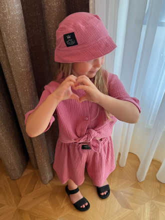 Klobúk Panáčik - gázovina/mušelín - jednovrstvový - mäsová