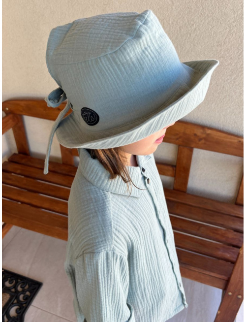 Klobúk Number 1 - gázovina/mušelín - svetlý mineral