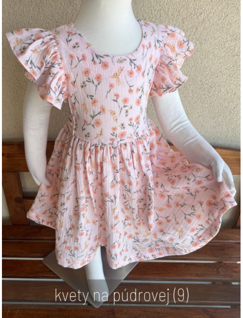 Šaty Valeriána - gázovina/mušelín - vzorované