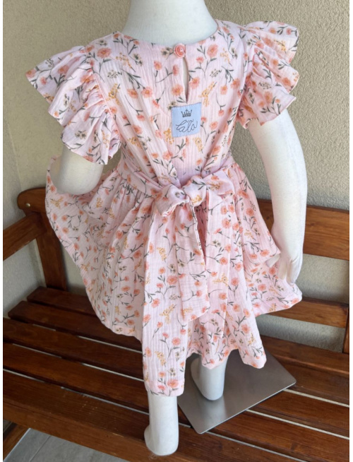 Šaty Valeriána - gázovina/mušelín - vzorované