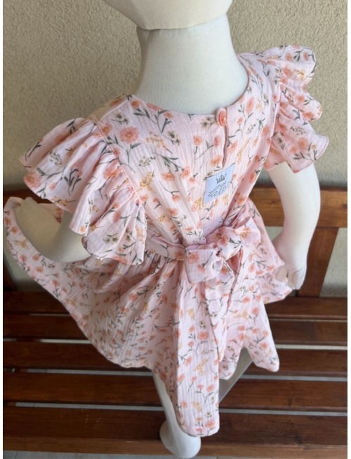 Šaty Valeriána - gázovina/mušelín - vzorované