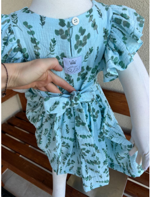 Šaty Valeriána - gázovina/mušelín - vzorované