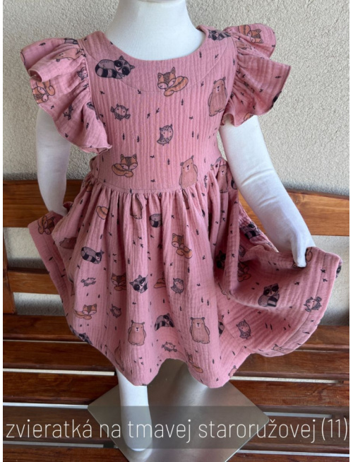 Šaty Valeriána - gázovina/mušelín - vzorované