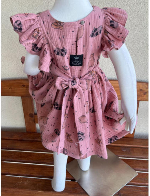 Šaty Valeriána - gázovina/mušelín - vzorované