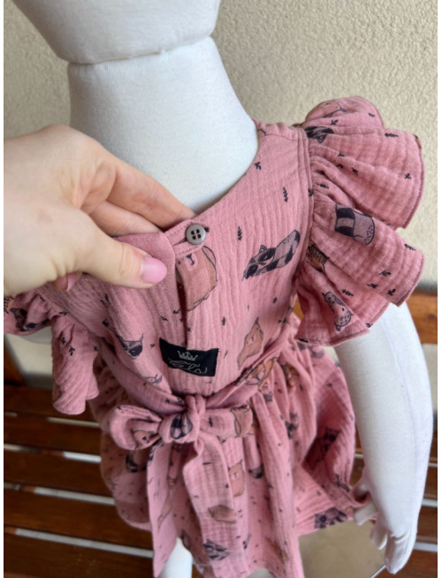 Šaty Valeriána - gázovina/mušelín - vzorované