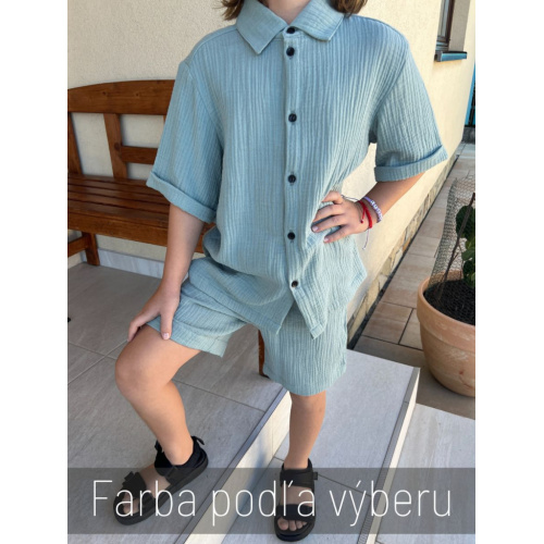 Súprava HAWAI - boy - gázovina/mušelín - jednofarebná