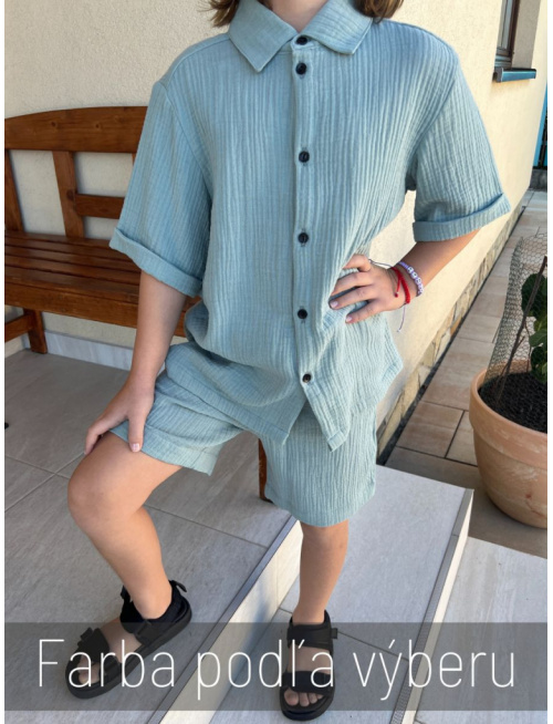 Súprava HAWAI - boy - gázovina/mušelín - jednofarebná