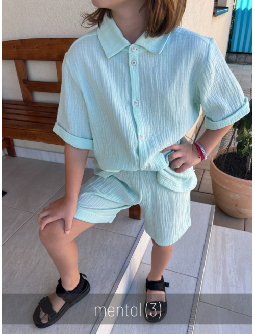 Súprava HAWAI - boy - gázovina/mušelín - jednofarebná