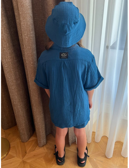 Súprava HAWAI - boy - gázovina/mušelín - petrolej