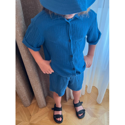 Súprava HAWAI - boy - gázovina/mušelín - petrolej