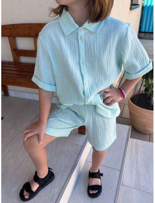 Súprava HAWAI - boy - gázovina/mušelín - mentol