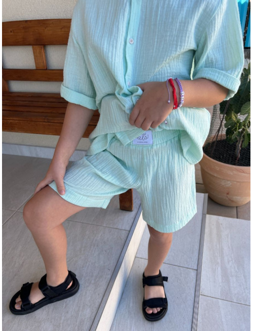 Súprava HAWAI - boy - gázovina/mušelín - mentol