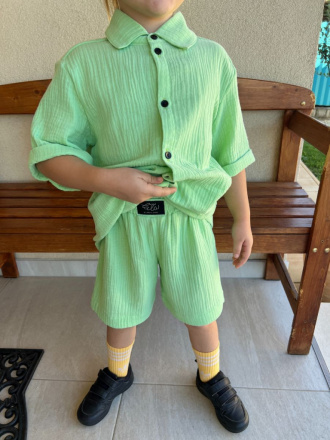 Súprava HAWAI - boy - gázovina/mušelín - hrášková - POSLEDNÝ KUS