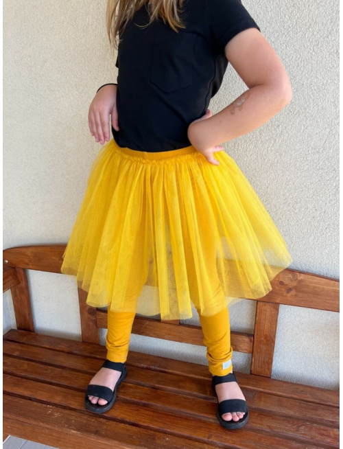 Úpletové legíny s tylovou sukňou