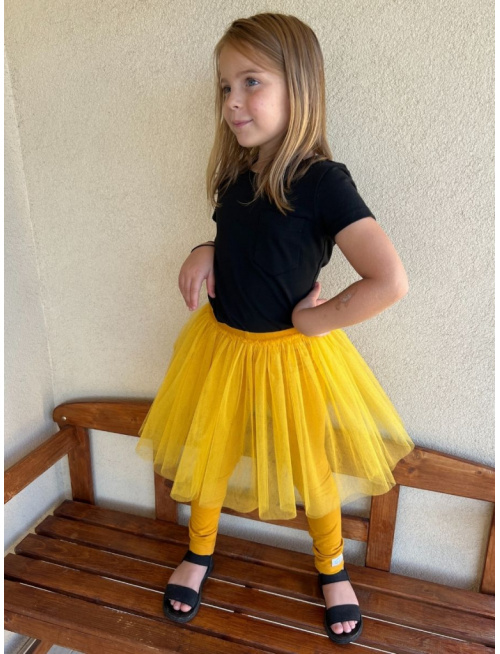 Úpletové legíny s tylovou sukňou