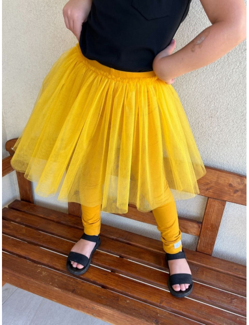 Úpletové legíny s tylovou sukňou