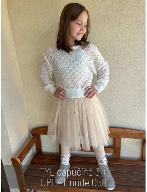 Úpletové legíny s tylovou sukňou