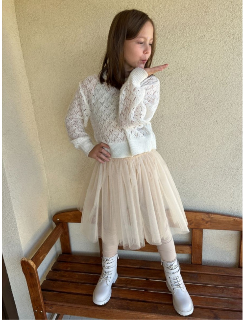 Úpletové legíny s tylovou sukňou